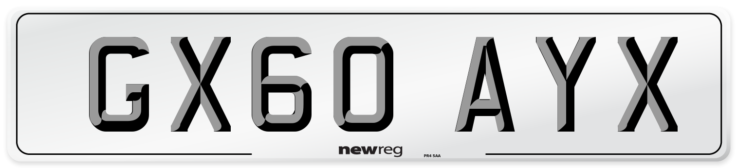 GX60 AYX Number Plate from New Reg